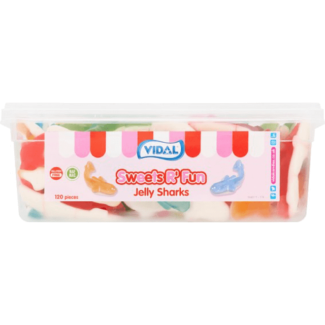 Vidal Tubs Jelly Sharks (120 Pieces)