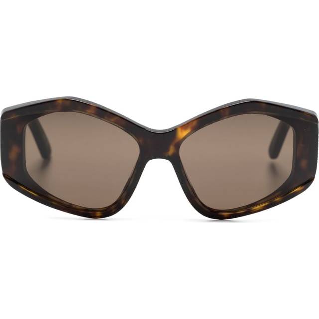 Balenciaga Eyewear - logo-print cat eye-frame sunglasses - unisex - Acetate - One Size - Brown