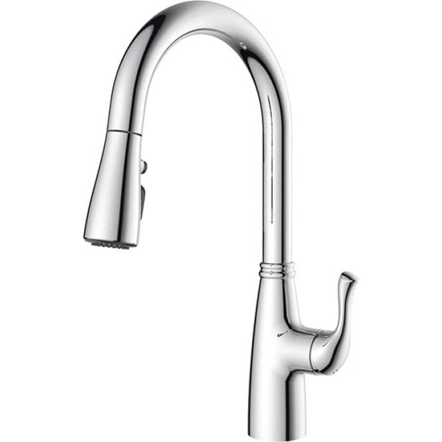 Amazon Basics Kitchen Faucet  Pull-Down Sink with Fast Mount  Chrome Finish  1-Pack