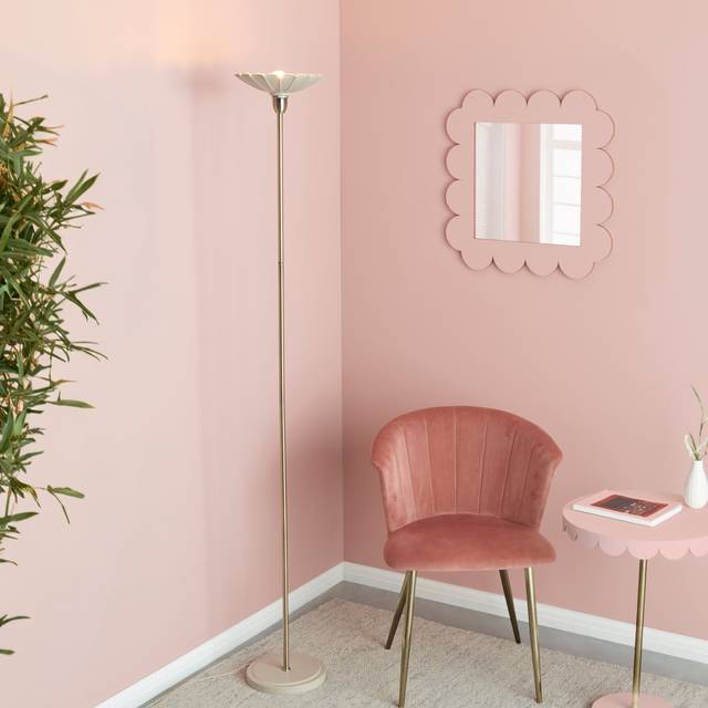 Maya Scallop Touch Dimmable Floor Lamp - Mushroom