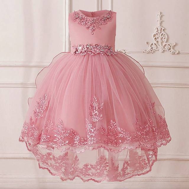SHEIN Young Girls&#39; Sequin Decorated Mesh Princess Dress, Elegant, Suitable For Parties, Flower Girls, Weddings, School Performances And Hosting Events