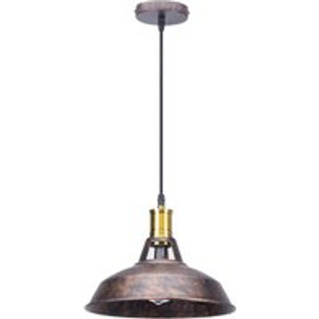 27CM Vintage Pendant Lights Industrial Pendant Lights Creative Ceiling Light For Kitchen Farmhouse Hallway Indoor (Rust)
