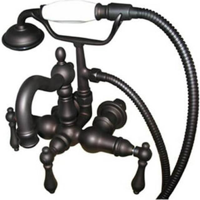 3 .375 Inch Center Spread Tub-Wall Mount Clawfoot Tub Filler With Hand Shower - Oil Rubbed Bronze