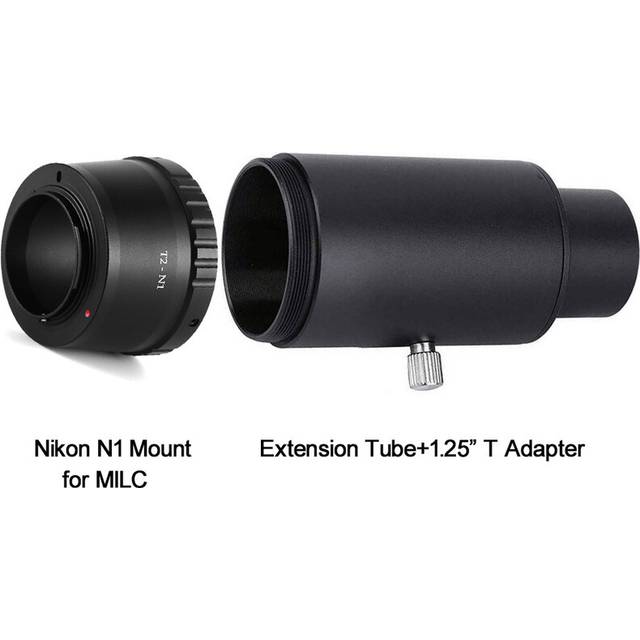 "(for Nikon N1) 1.25"" T-mount Metal Adapter+Extension Tube+Canon/Nikon/Sony/Pentax SLR/DSLR Cameras T-ring Astronomical Telescope Photography"