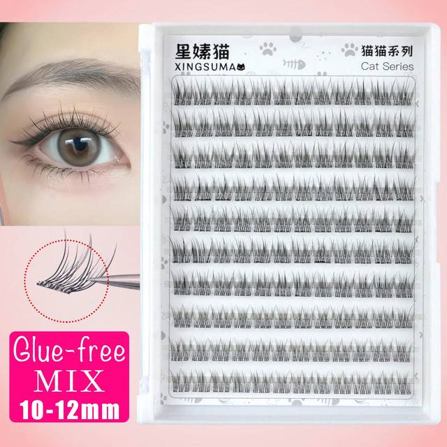 SHEIN 120 Cluster No Glue No Remover Needed Individual Lash 10/11/12mm MIX Clusters C 0.07 Natural Look DIY Eyelash Extensions False Eyelashes Natural Clust