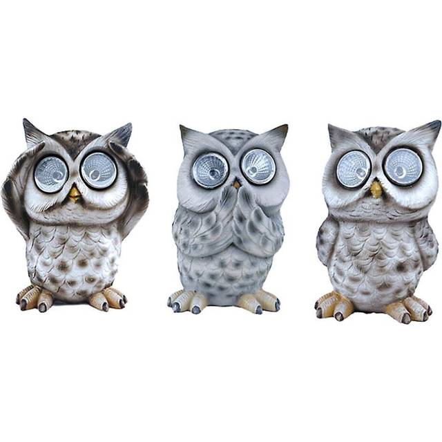Solar Owl Decor 3 Packs Owl Path Light For Garden Lawn Backyard