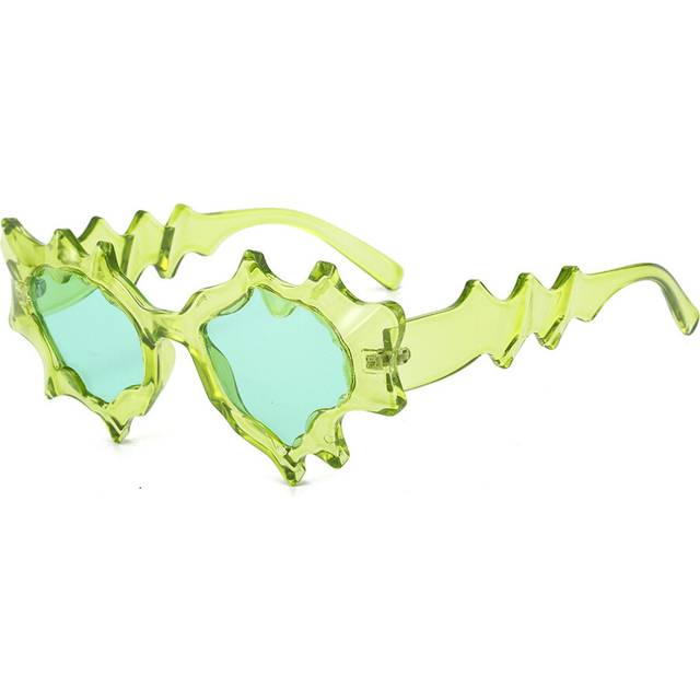Irregular Frame Ice Ribbed Sunglasses, Irregular Hip-hop Funny Women's Fashionable Sunglasses