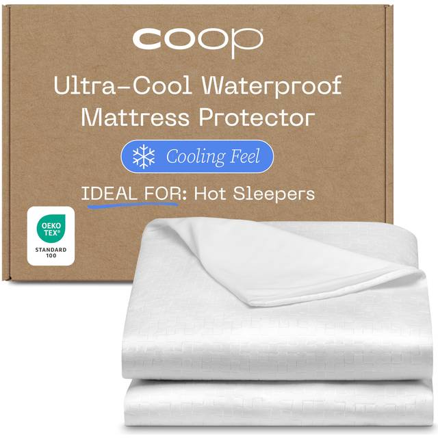 Coop Home Goods Ultra-Cool Waterproof Mattress Protector  King Mattress Protector  Machine Washable Cooling Mattress Cover  Whisper Quiet Bed Protecto