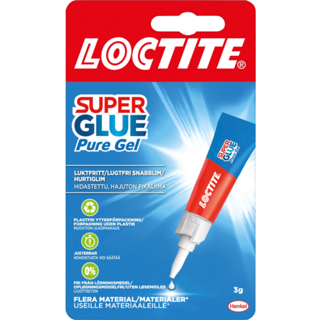 LIM SNABB SUPER GLUE LOCTITE PURE GEL TUBE 3G / 0,003 Kg