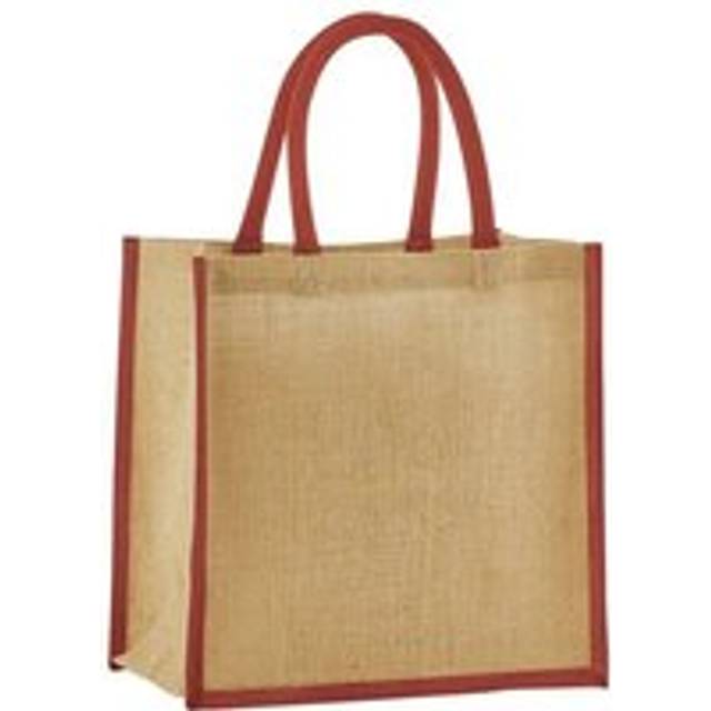(One Size, Natural/Orange Rush) Westford Mill Mini Starched Jute 6L Shopper Bag