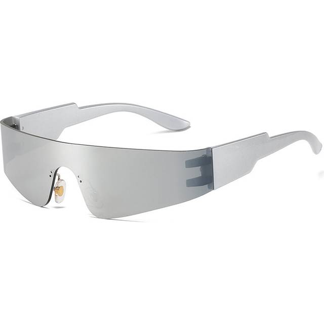 (silver, As shows) 2000S Aesthetic Y2K Sunglasses Men One Piece Sports Sun Glasses Women