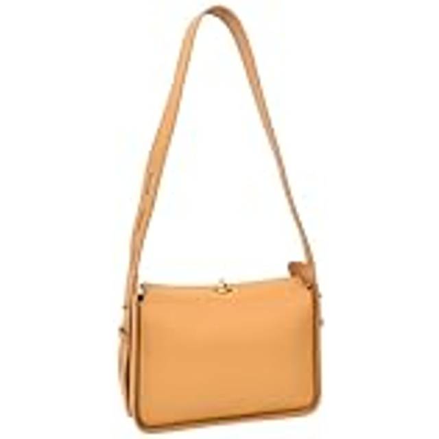 Womens Real Leather Shoulder Bag Casual Box Shape Hobo Handbag A060 Camel