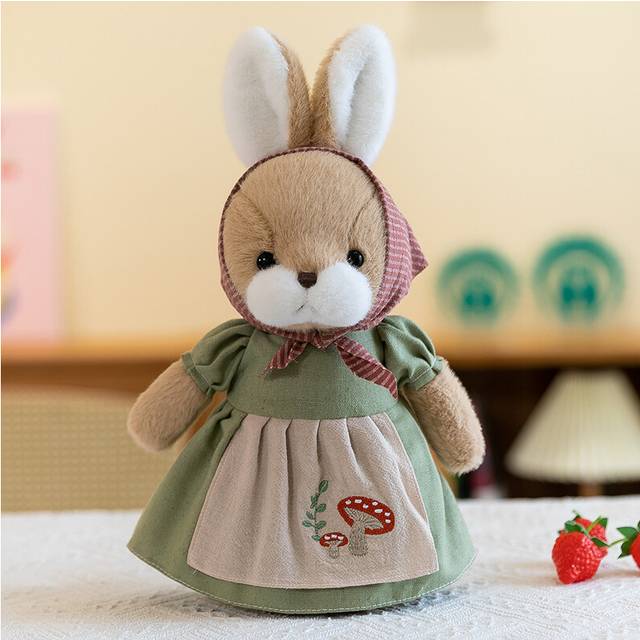 (Gray Green) Garden Rabbit Plush Toys Cartoon Doll Throw Pillows Decorate Children Gifts