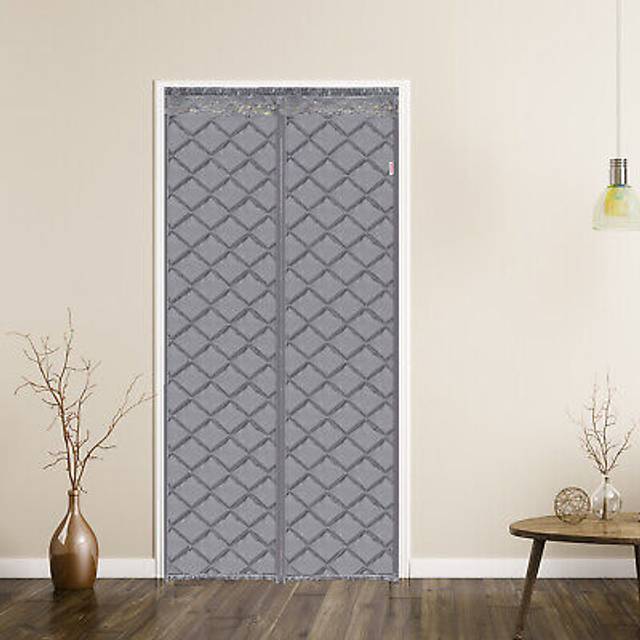 Magnetic Thermal Insulated Door Curtain Fits Door Size 31 X 79, Gray