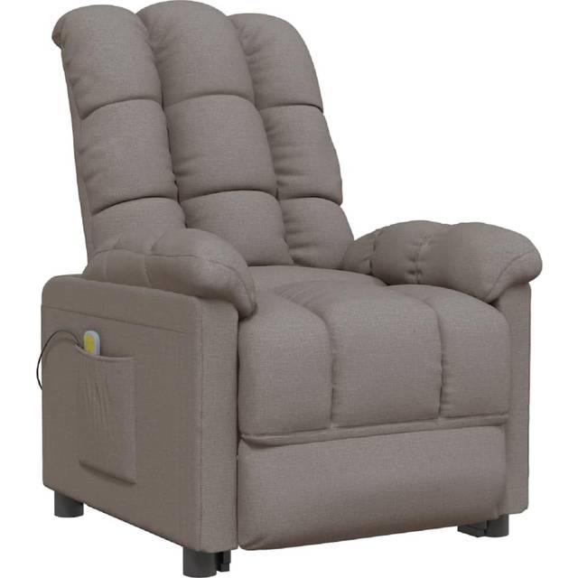 Massagefåtölj taupe tyg