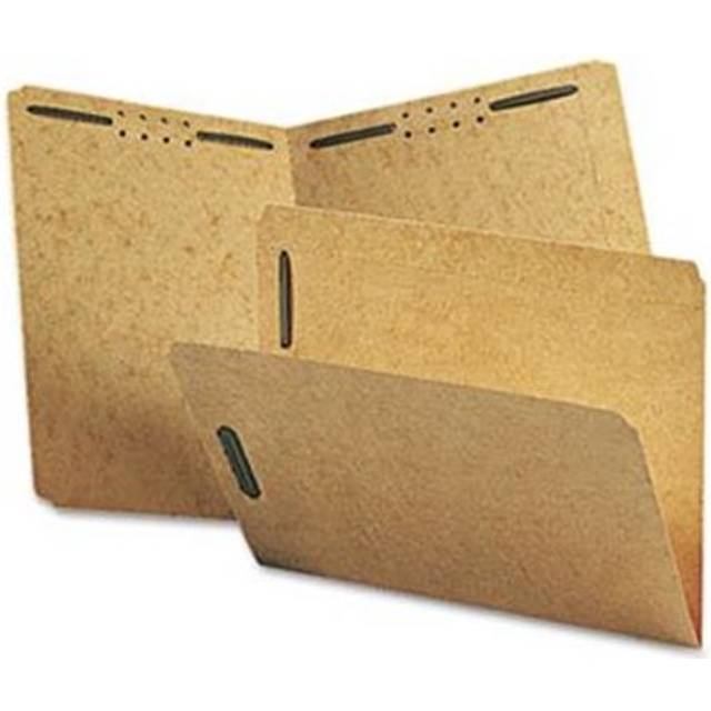 Kraft K Style Fastener Folders- Straight Cut- Top Tab- Letter- Brown- 50/Box