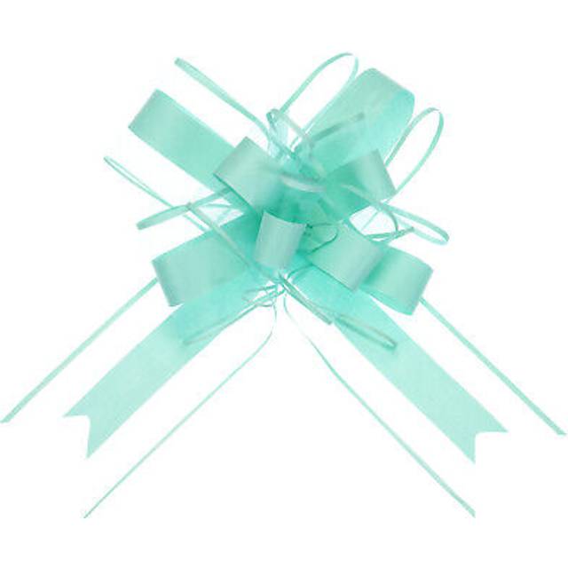 10pcs 11" large pull bow gift wrapping big organza bows ribbon aquamarine blue