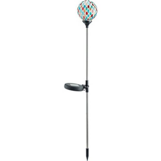 Solar Mosaic Globe Stake Light - H75 x 9cm Colourful Outdoor Garden Lighting for Borders, Pathway, Patios, Balcony, Lawns - Multi - 1 Pack