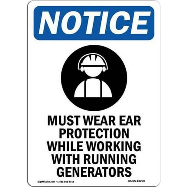 SignMission OS-NS-A-710-V-14290 7 x 10 in. OSHA Notice Sign - Must Wear Ear Protection