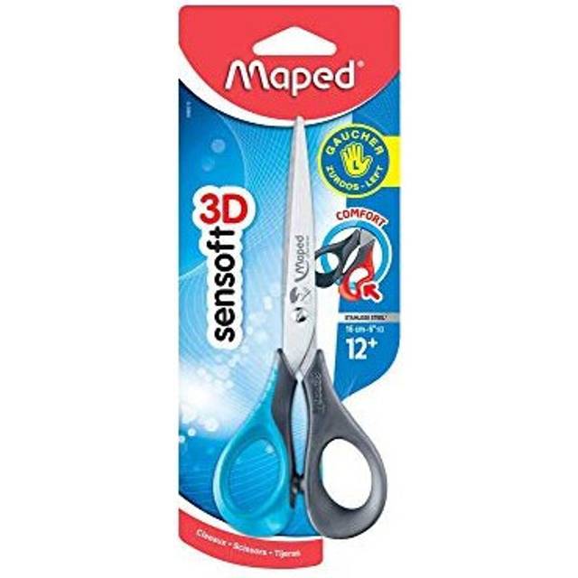 Maped Sensoft 3D Left-Handed Scissors 16cm 6.5 inch (Assorted Colours)