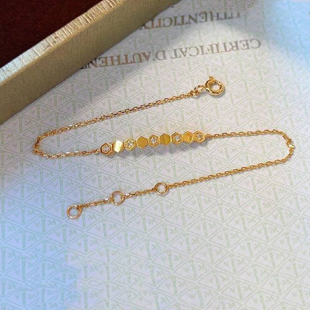 SHEIN 1pc 18K Gold Plated Honeycomb S925 Sterling Silver Bracelet For Women, Delicate And Minimalist Design, High-End Luxury Fashion Accessory