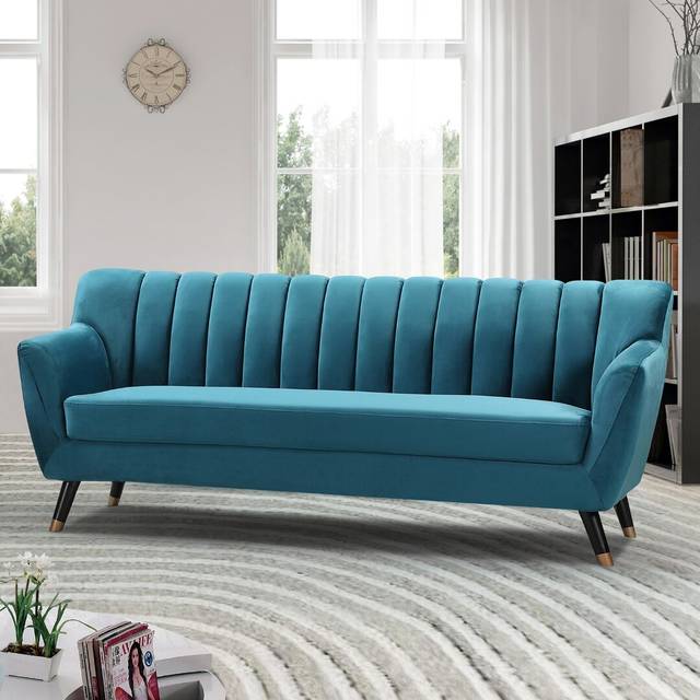 Soraya 3 Seater Sofa - Teal (80cm H X 198cm W X 81cm D)