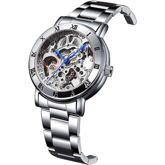 Skeleton Women's Automatic Watch Silver OR Gold Dial Stainless Steel Waterproof Self Winding Female Watch
