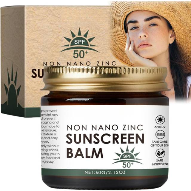 Beef Tallow Sunscreen Balm,Korean Sunscreen,Balm High Efficiency Sunscreen,100% Natural Non Nano Zinc Sun Cream,Spf 50