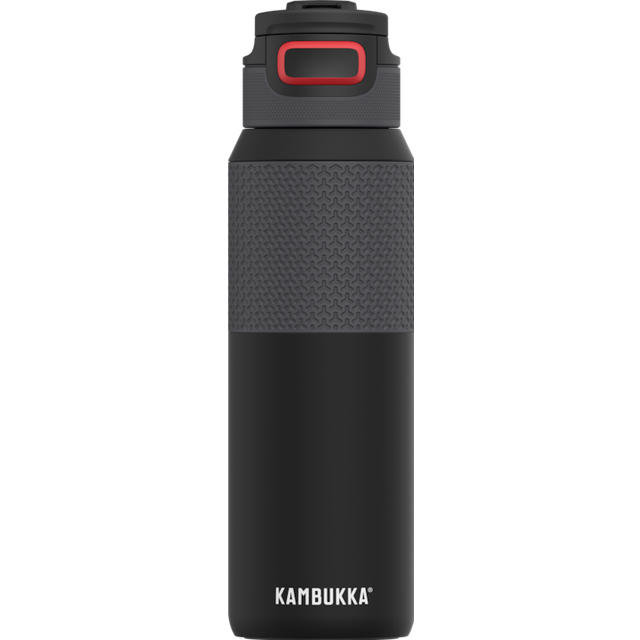 Double-walled stainless steel thermos bottle with 3-in-1 lid Kambukka Snapclean® - Noir - 1000 ml