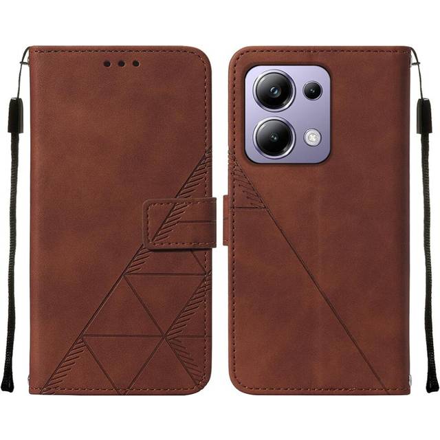 (Brown) Case For Xiaomi Redmi Note 13 Pro 4G Credit Card Holder PU Leather Flip Folio Book Protective Wallet Cover