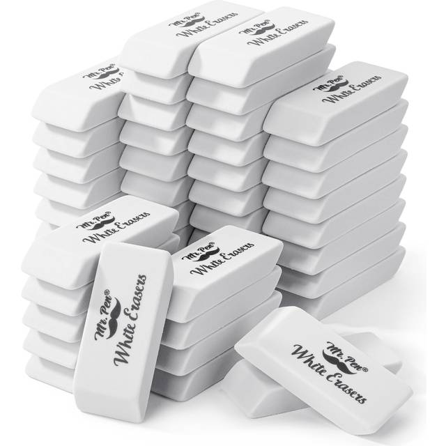 Mr. Pen- Erasers  48 Pack  White Pencil Eraser  Erasers for Pencils  Mr Pen Erasers  Erasers for School  Large Eraser  Block Erasers for Sch