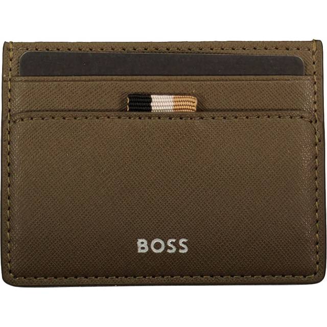 Hugo Boss Embossed Logo Leather Card Case - Silver Tone (Size L: 10cm Ã H: 7cm)