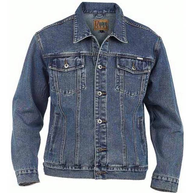 Duke Mens Trucker Western Denim Kingsize Jacket (Stonewash)