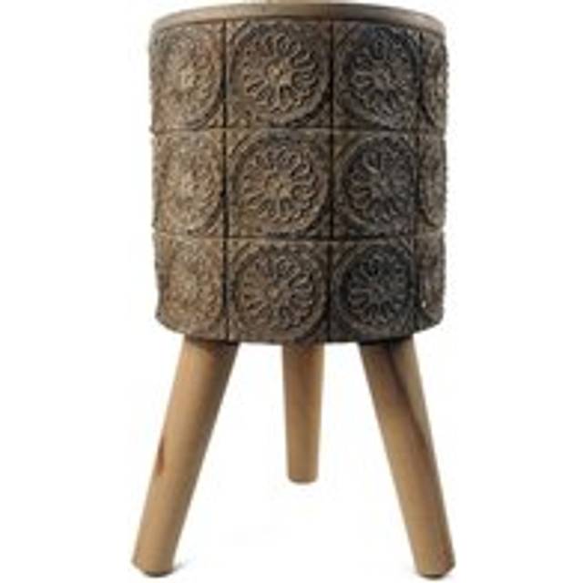 Botanik Zandi Flowers Fibreglass Composite Planter 40cm x 21.5cm, Brown