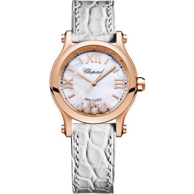 Chopard Rose Gold and Diamond Happy Sport Automatic Watch - 30mm