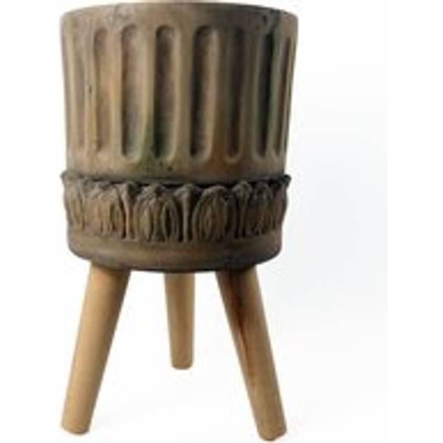 Botanik Zandi Roman Fibreglass Composite Planter 40cm x 21.5cm, Brown