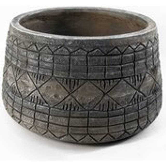 Botanik Large Grey Gliese Embossed Planter 22cm x 37cm, Grey