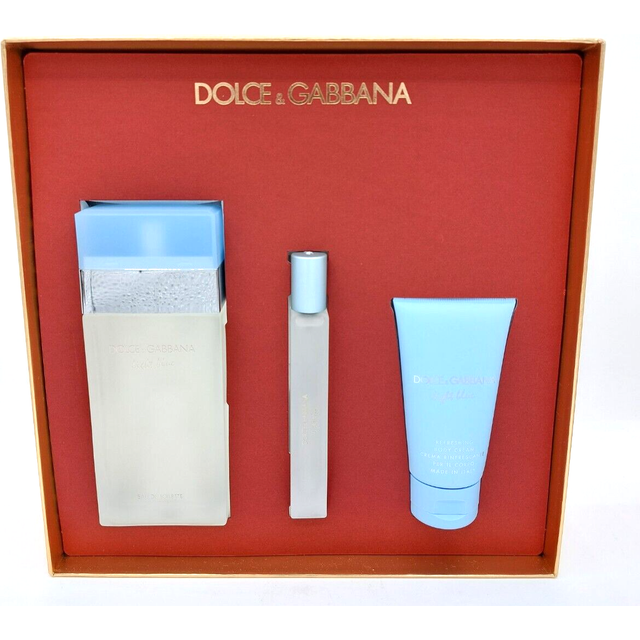 Dolce & Gabbana Light Blue Gift Set 100ml EDT + 50ml Body Cream + 10ml EDT