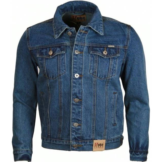 Duke D555 Mens Western Trucker Style Denim Jacket (Stonewash)