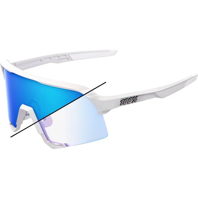 100% S3 - Solglas&#xF6;gon Pearl White Glitter Blue Mirror Photochromic Cat 0-2