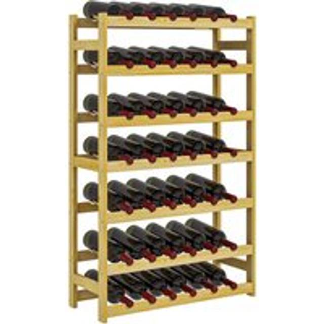 HOMCOM Free Standing Wooden Wine Rack 42 Bottles Holders - Natural | TJ Hughes