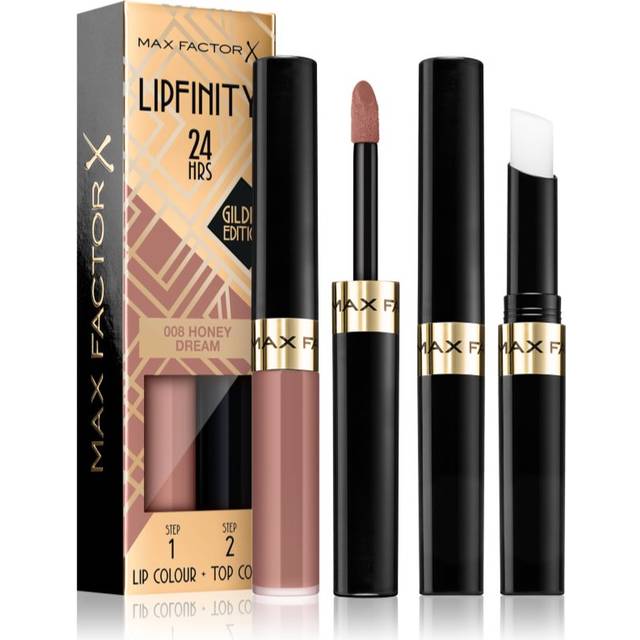 Max Factor Lipfinity Gilded Edition Långvarigt läppstift Med balsam Skugga 008 Honey Dream 4,2 g