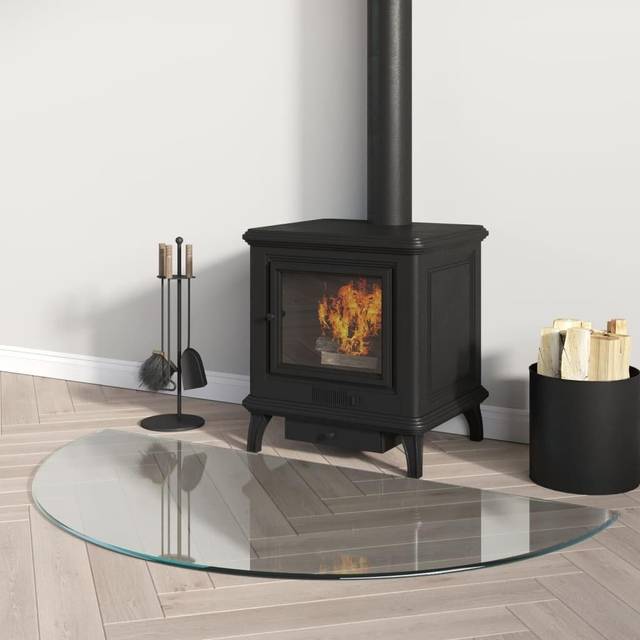 vidaXL Fireplace Glass Plate Half Round 1000x500 mm