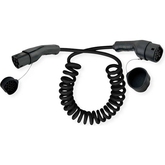 ROLINE Elbil laddningskabel typ 2, 3-fas, 480 VAC (3P+N+E), 32 A, 22 kW, spiralkabel, 3 m