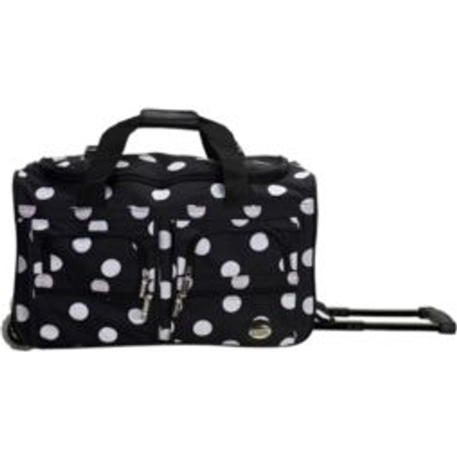 Rockland PRD322-BLACK DOTS 22 in. Rolling Duffle Bag Rockland