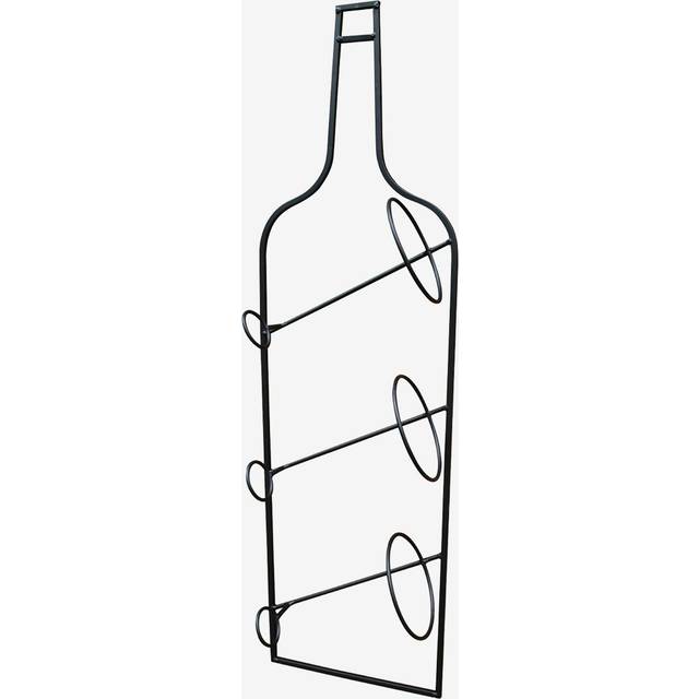 Wall Mounted Black Metal Wine Bottle Holder