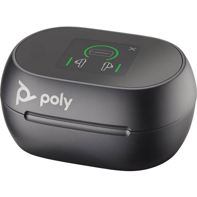 POLY Voyager Free 60+ UC M Carbon Black Earbuds +BT700 USB-C Adapter +Touchscreen Charge Case