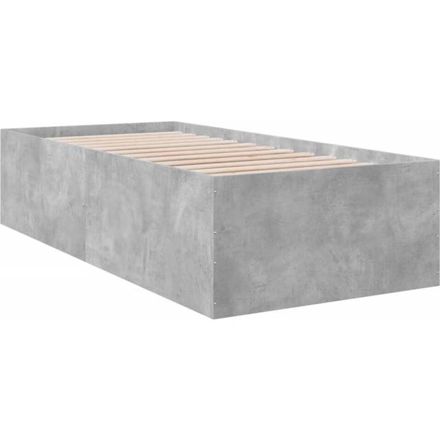 Sängram betonggrå 90x200 cm konstruerad trä