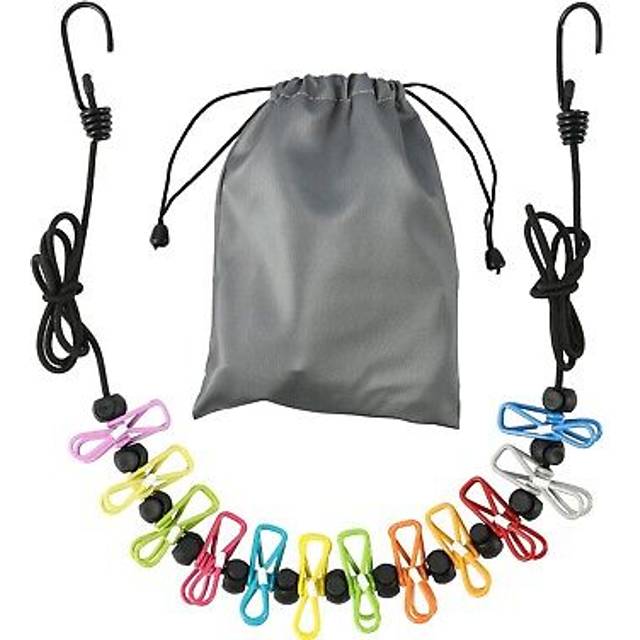 Retractable Portable Clothing Line with 12 Clothes Clips for Indoor Laundry Drying Line,Outdoor Camping Accessories
