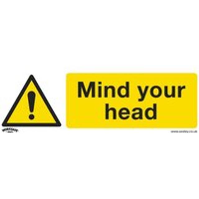 SEALEY Warning Safety Sign - Mind Your Head - Self-Adhesive Vinyl | SS39V1 | GSF Car Parts